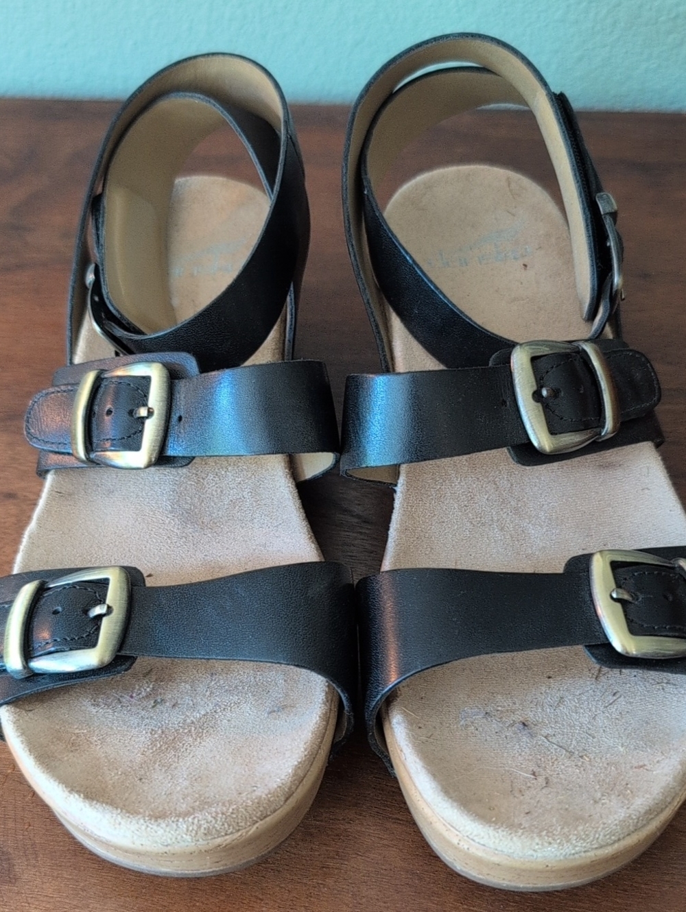 Dansko Black Leather Strappy, Wrap Ankle Sandals, Size 39
